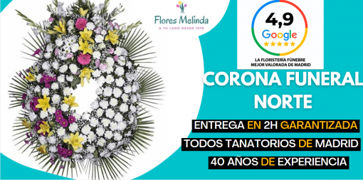 Corona Flores Funeral tanatorio NORTE Madrid