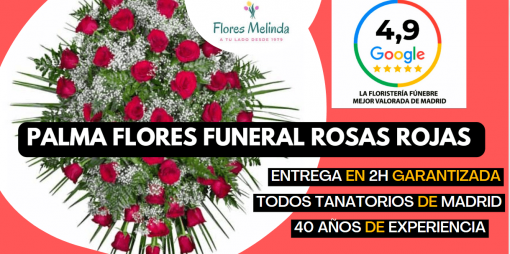 Palma Flores Funeral Rosas Rojas para enviar tanatorio Madrid