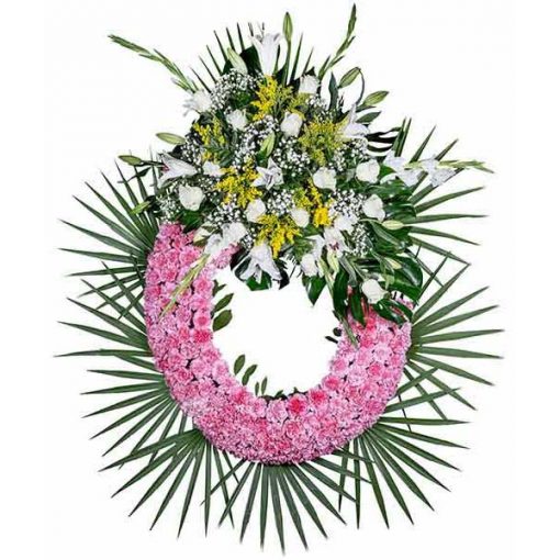 corona de flores funeraria tanatorio M40 Madrid, floristería cerca