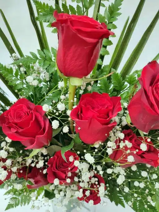 Ramo fúnebre rosas rojas, floristería tanatorios Madrid M30