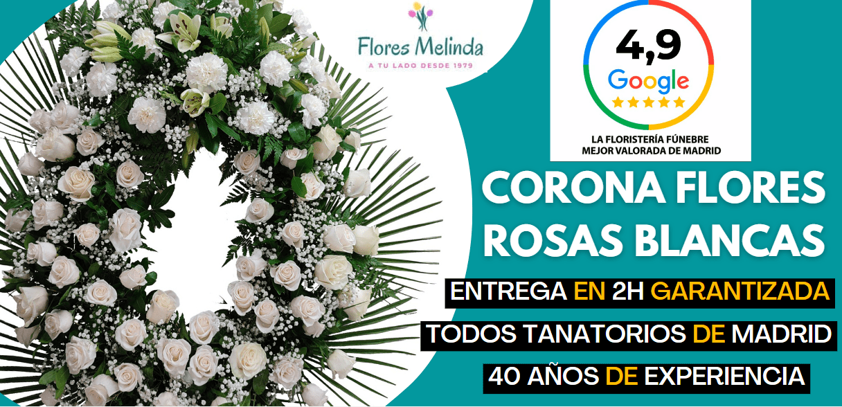 Corona Funeraria Rosas Blancas enviar tanatorio Madrid precio