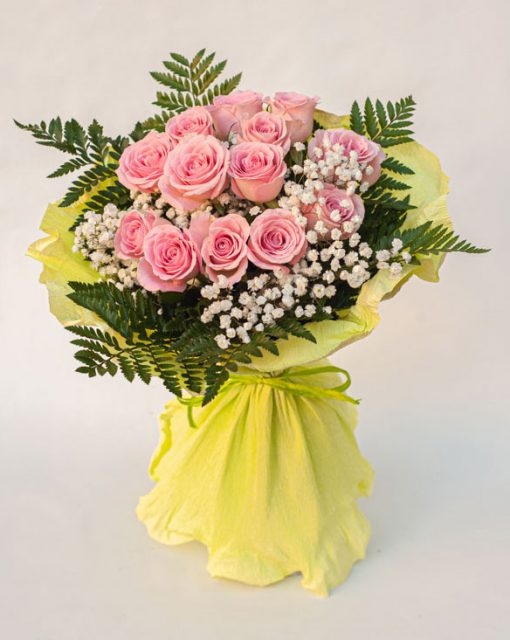 ramo rosas rosas original bonito para regalar cumpleaños envío a domicilio hospital oficina