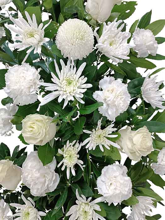 Corona de Flores Fúnebre color blanco