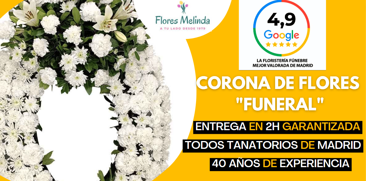 Corona flores funeral Madrid precio