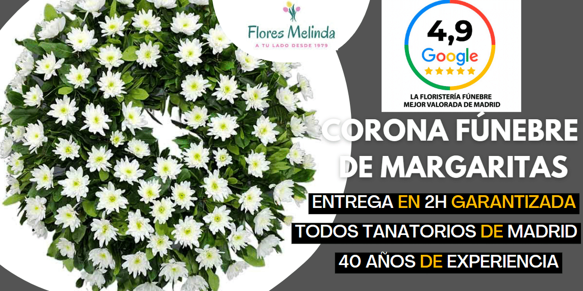 Corona de flores para funeral en Madrid de Margaritas precio